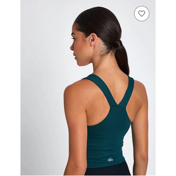 ALO Yoga Other - Alo Yoga Sports Bra Womens Small Airbrush Real Bra Tank Green Crop Top Athletic